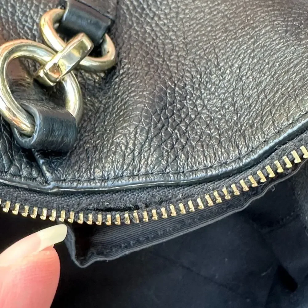 Coach Kelsey Satchel Crossbody Black Leather Handbag